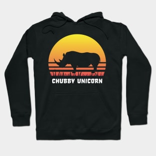 Chubby Unicorn Rhino Sunset Gift Hoodie